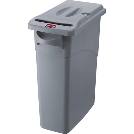 Rubbermaid Commercial 15.88 gal Rectangle Document Receptacle, Light Gray, Locking Door w/Side Slot RCP9W25LGYCT
